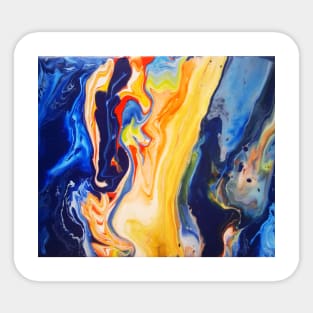 Desert Night Cold Dusk Abstract Fluid Art Strokes Sticker